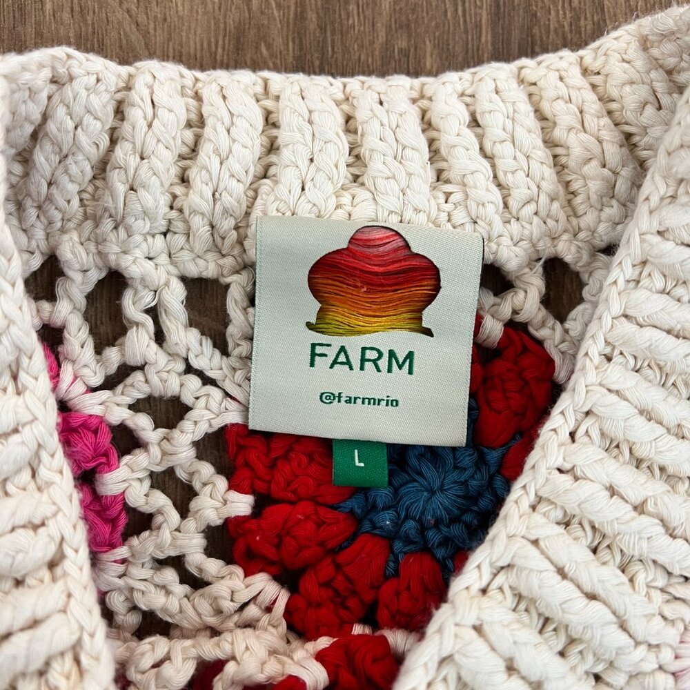 Farm Rio Crochet Sweater Set Sz L - Picture 5 of 12